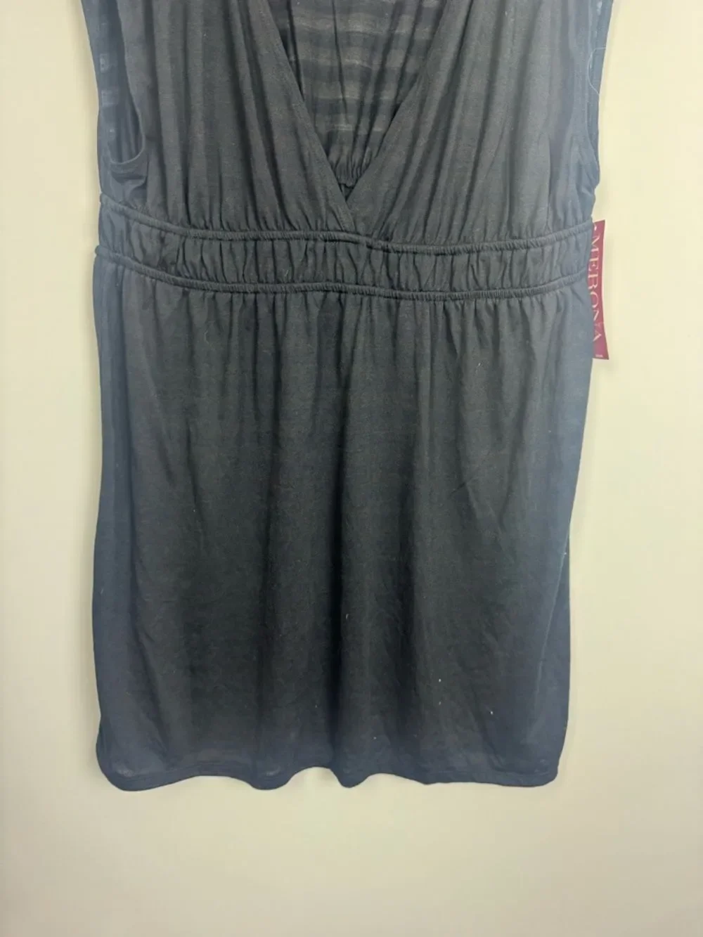 MERONA | NEW Classic Black Stripe Accent V-Neck Swim Coverup Women’s Size Large